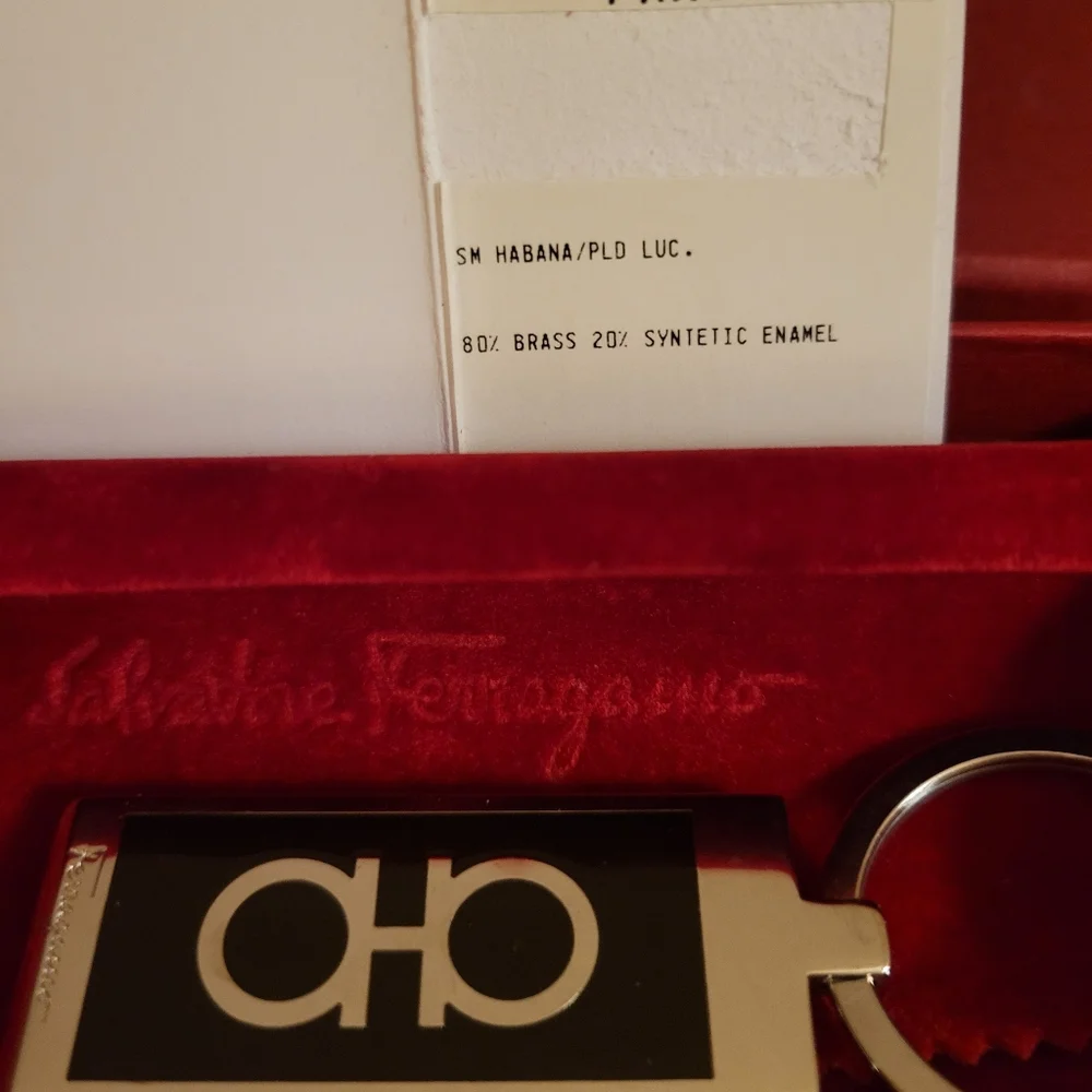 Salvatore Ferragamo Black and Silver Key Holder